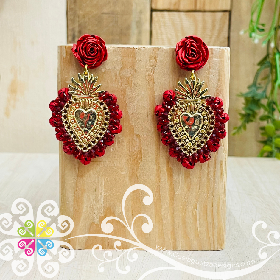 Medium Solid Color Corazon Milagrito Studs- Palm Earrings