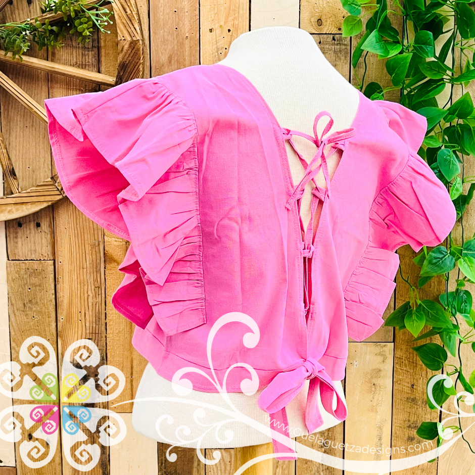 Pink Coqueta San Antonino Crop Top