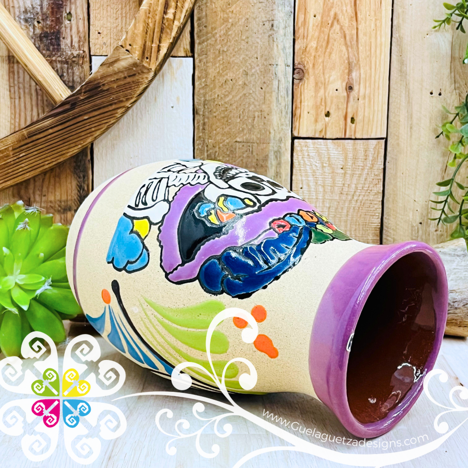 Lilac Catrina Ovulo Vase - Mexican Home Décor