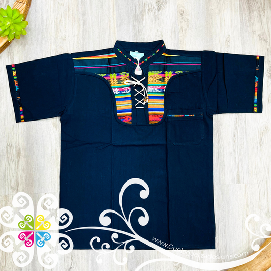 Navy Blue Boliche Jareta Shirt - Men Shirt
