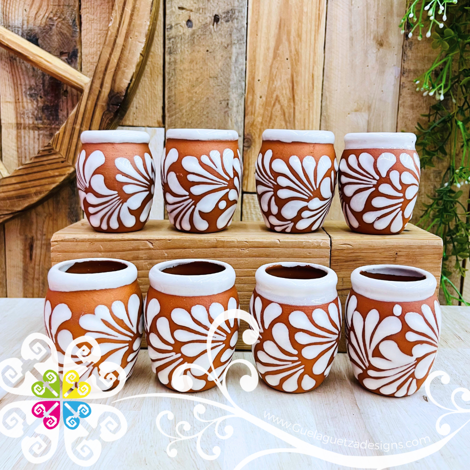 Natural/White Tequilero Plumeado Set - Clay Tequilero Set