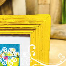 Yellow Culturas Bordadas - Embroidered Wood Frame