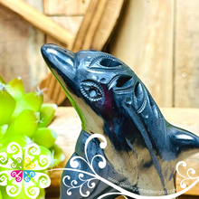Medium Dolphin Black Clay Figure - Barro Negro Oaxaca