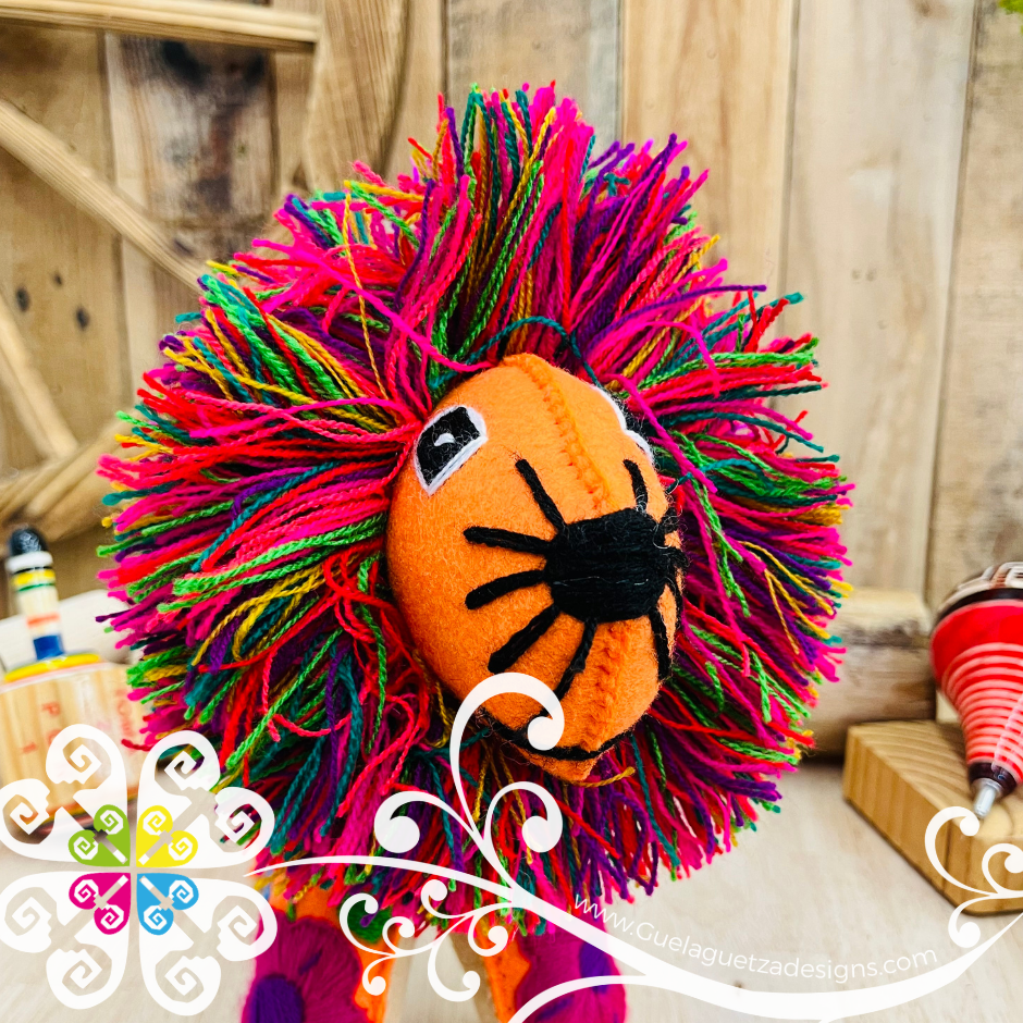 Embroidered Lion - Chiapas Stuffed Animal