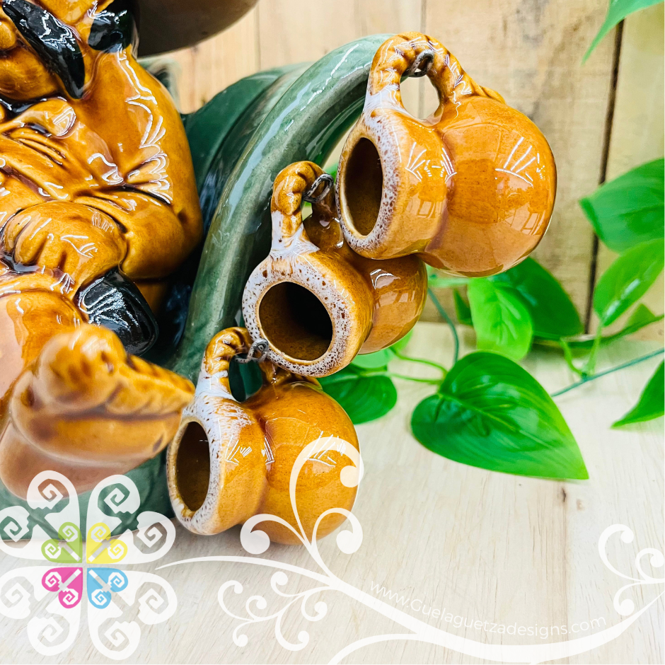 Small Set Tequilero Maguey - Ceramic Tequila Bottle Set