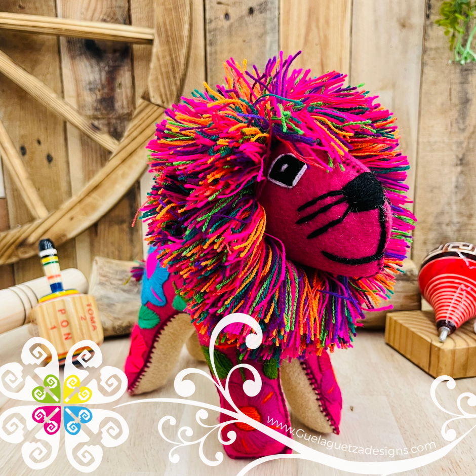 Embroidered Lion - Chiapas Stuffed Animal
