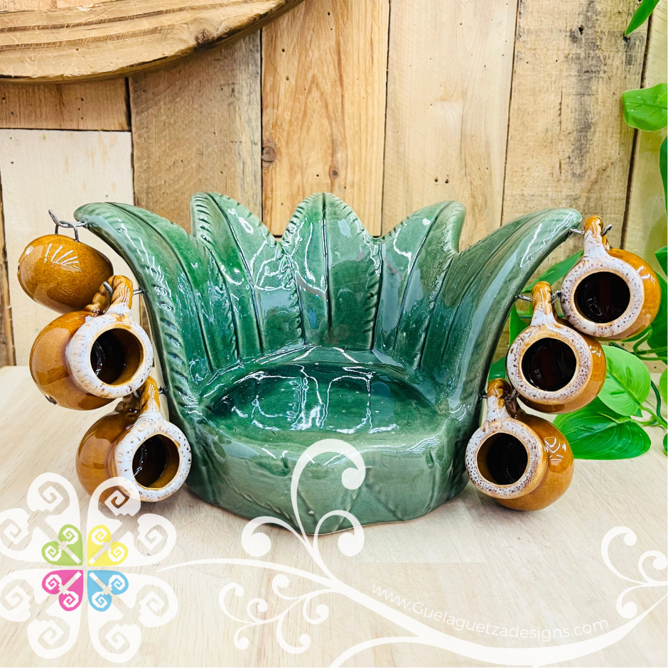Small Set Tequilero Maguey - Ceramic Tequila Bottle Set