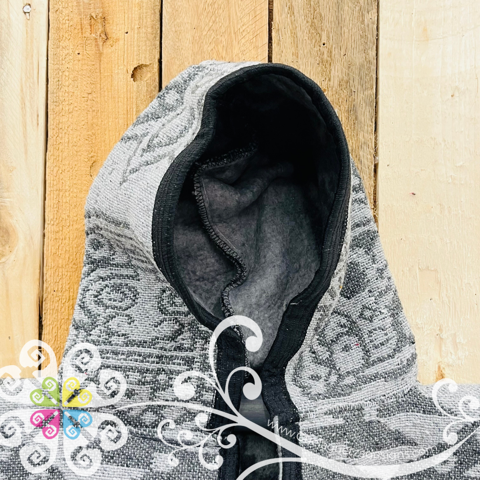 Jaguar / Guerrero Mexicano Gaban - Men Poncho with Hoodie
