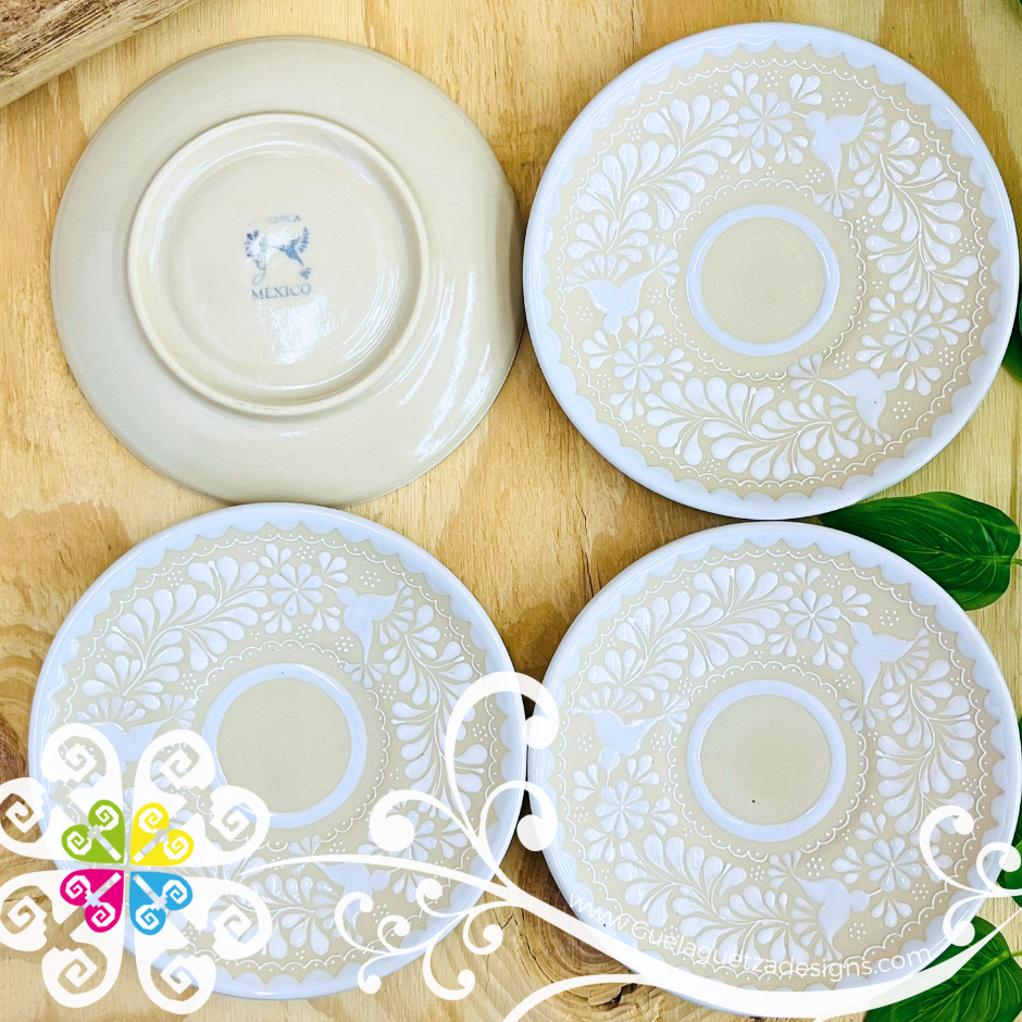 White Set of 4 Small Plate - Barro Alta Temperatura