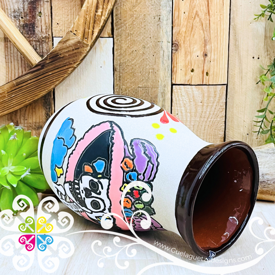 Brown Catrina Ovulo Vase - Mexican Home Décor