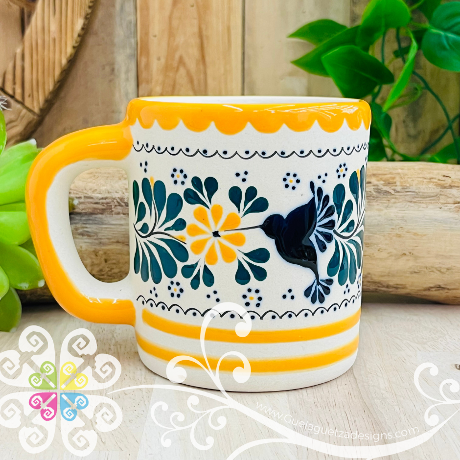 Yellow Taza Recta Colibri - Barro Alta Temperatura - Single Clay Mug