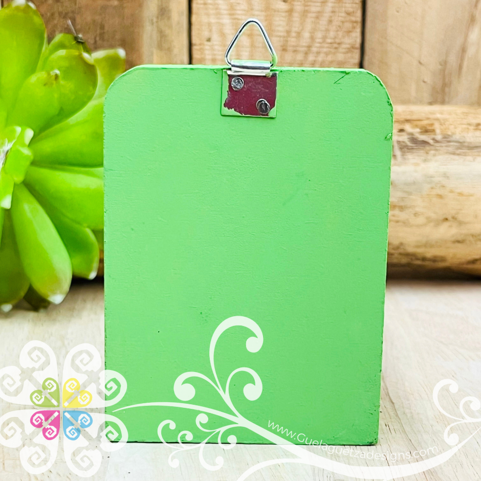 Green Miniature LoteriaMX Shadow Box - Cajita Decorativa