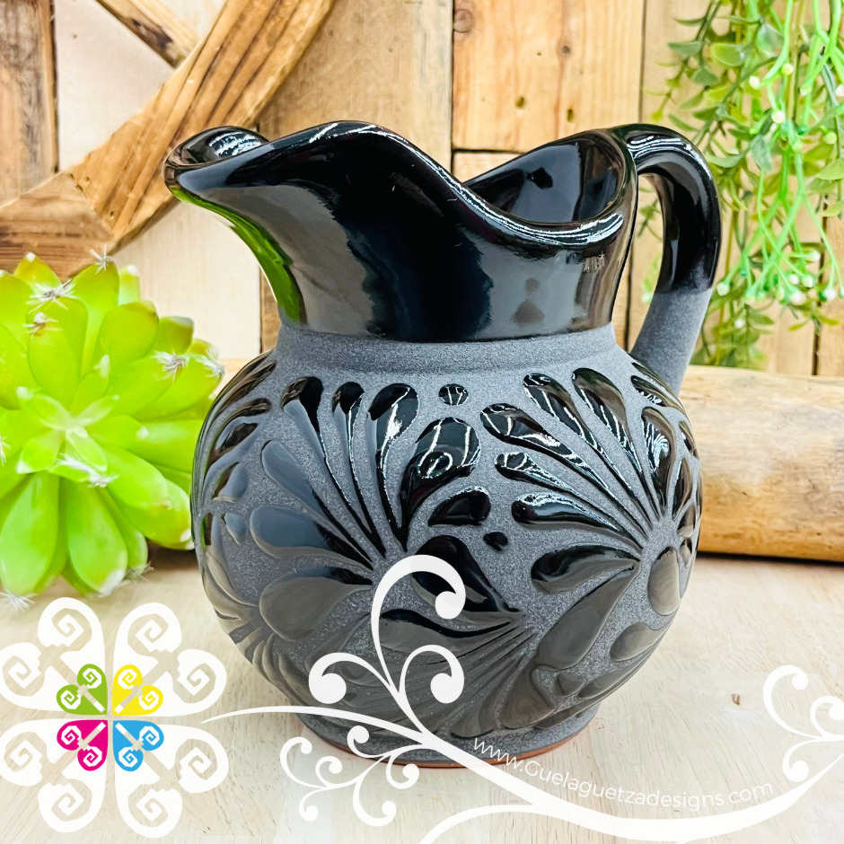 Black Lechera Small Clay Pitcher - Jarro