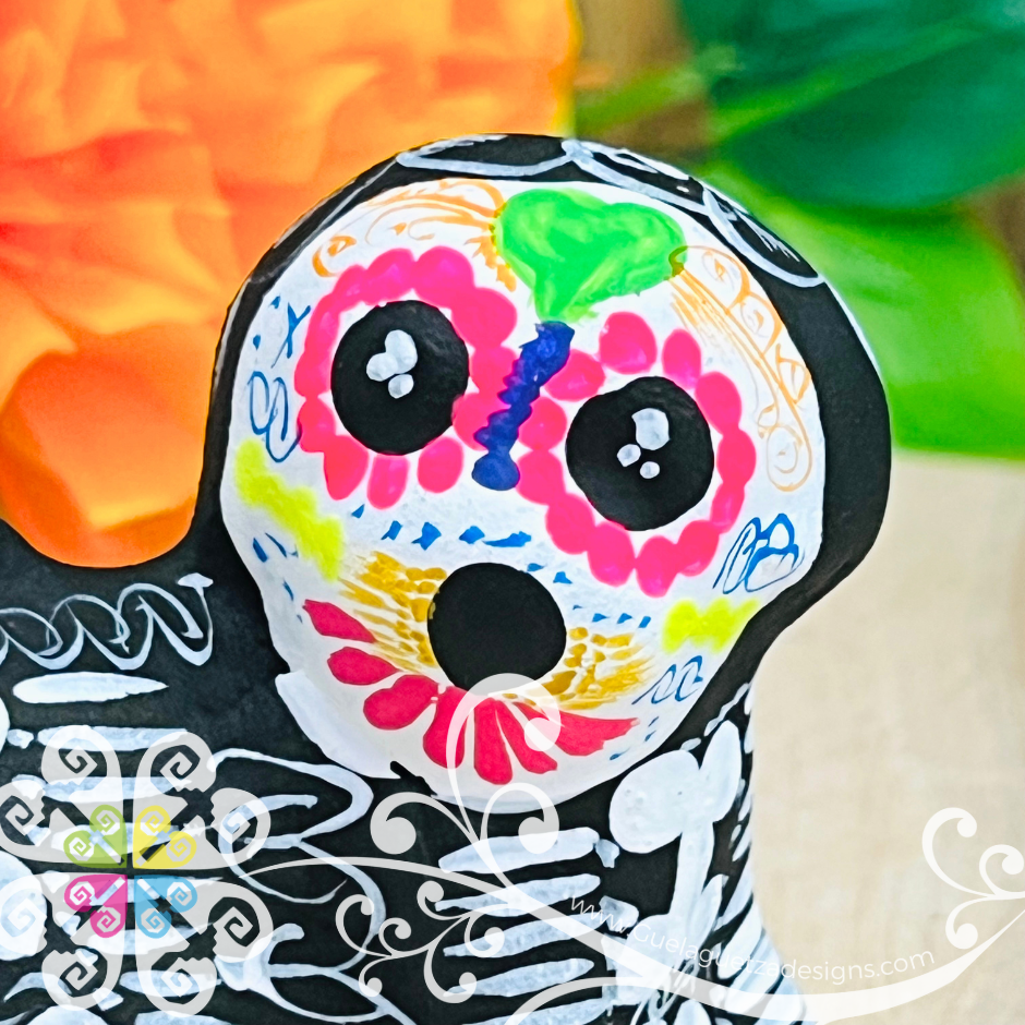 Mini Dia de los Muertos Puppy - Hand painted Cat