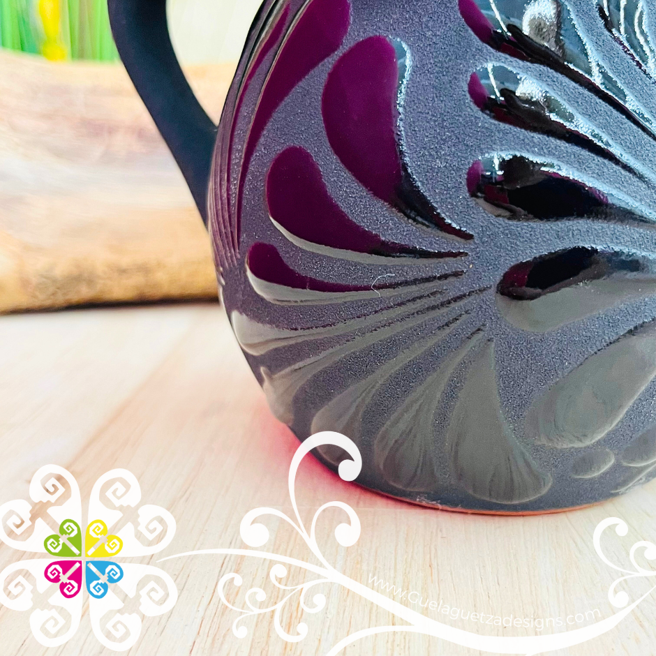 Set of Black Espiga Clay Mugs - Set Taza Barro