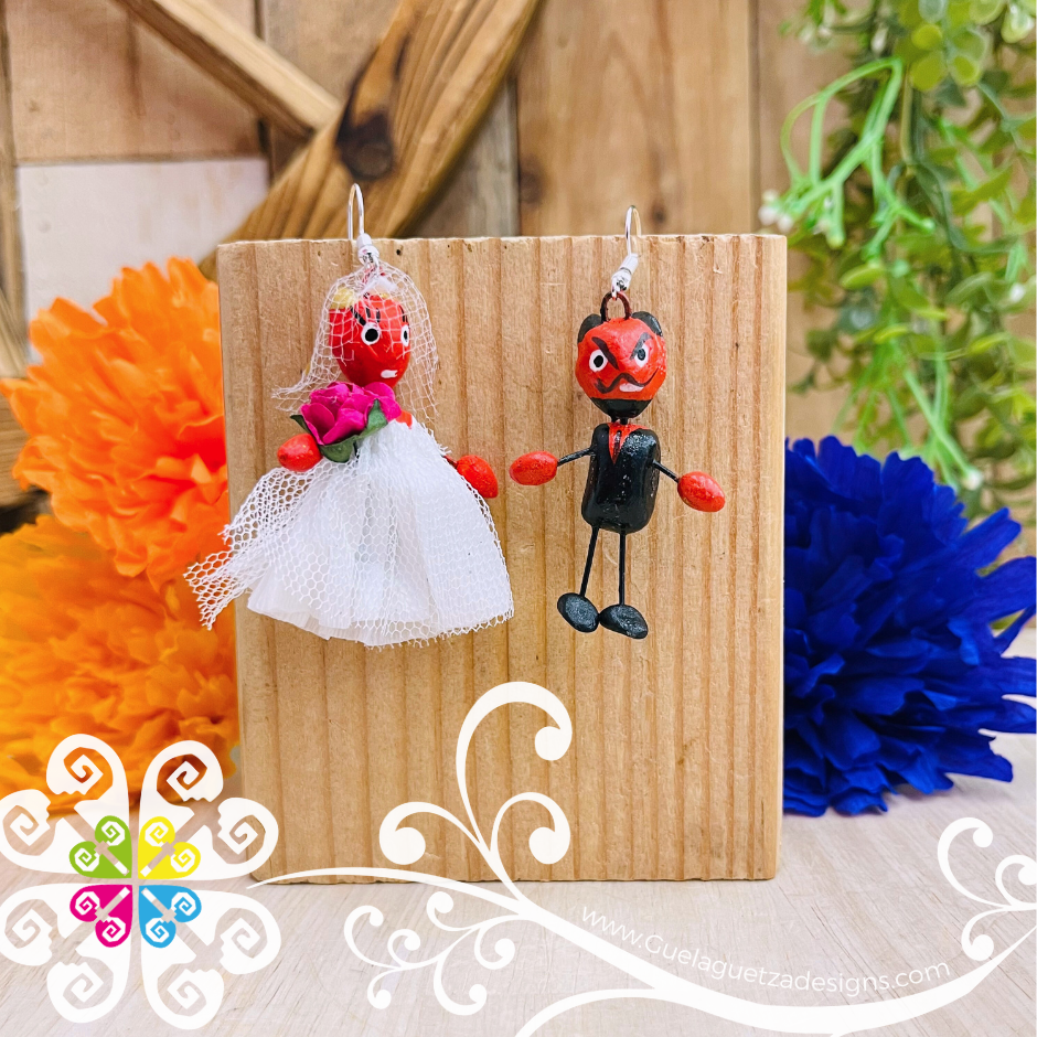 Bride and Groom - Calaverita Clay Earrings