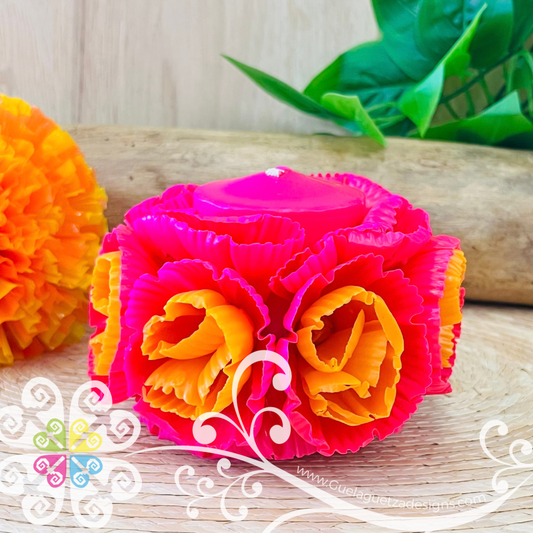 Fuchsia Cirio Escamado Elegancia Artesanal- Artisan Candles Vedesa