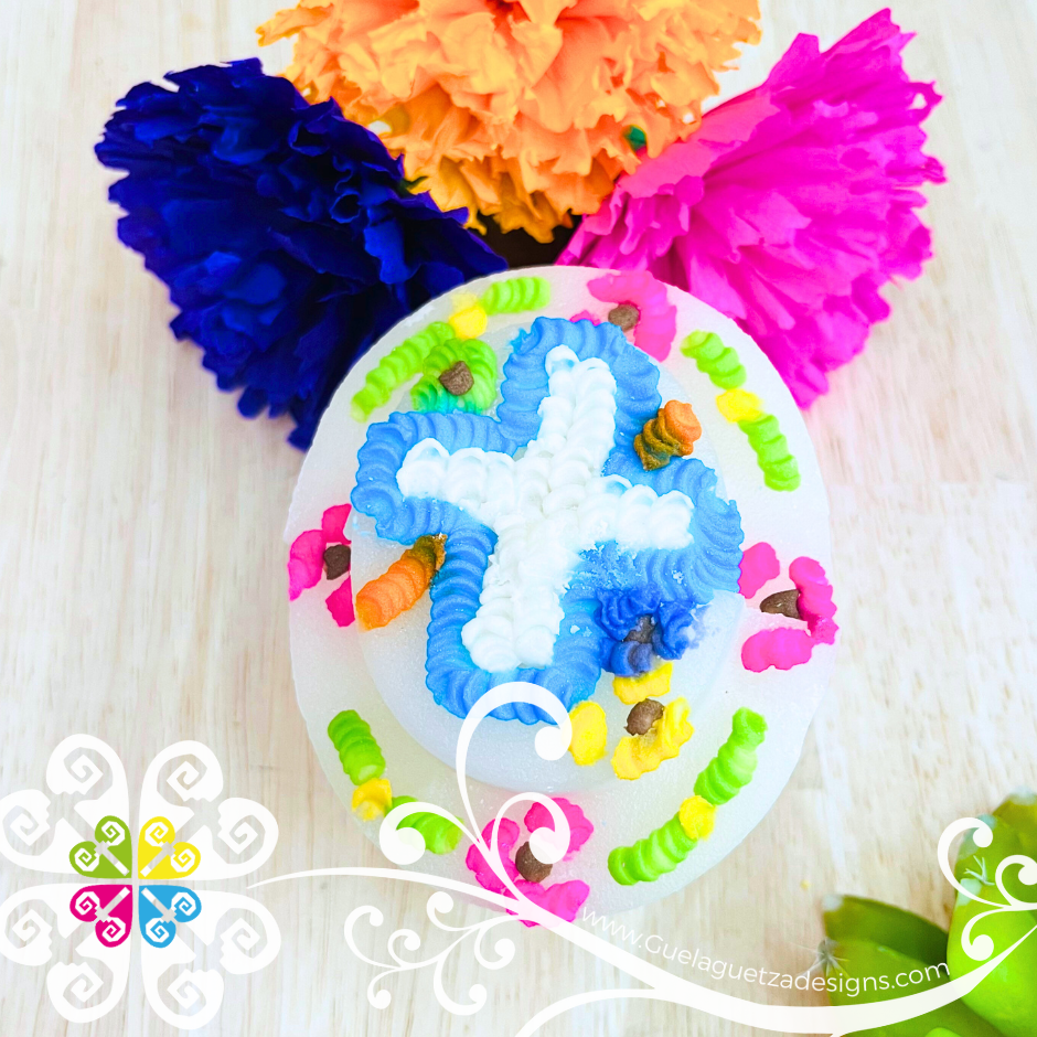 Medium Decorated Sugar Skull con Sombrero - Calaverita de Azucar