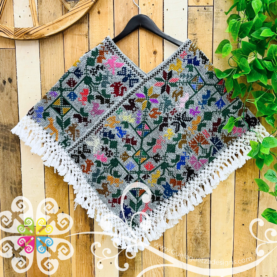 Arbol de la Vida Design Embroider Poncho - Mañanita