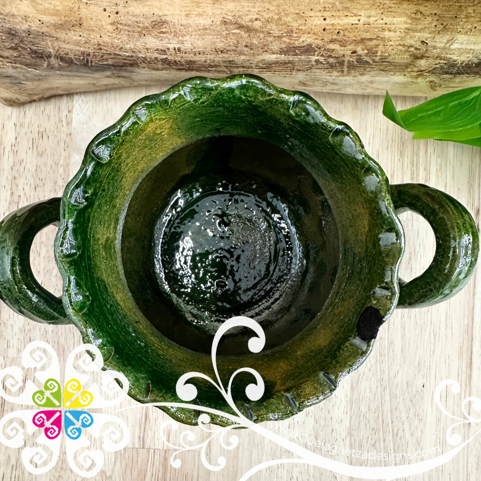 Large Ollita with Handles - Barro Vidriado Oaxaca