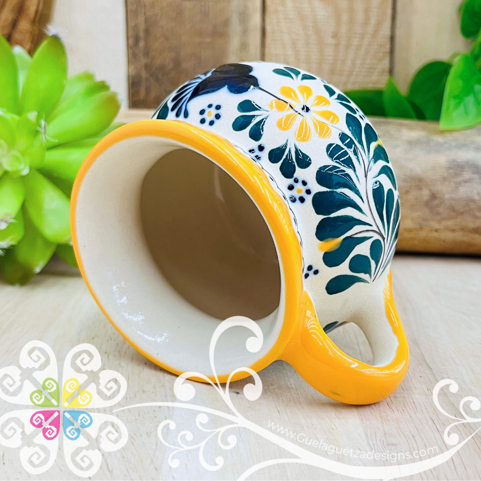 Small Yellow Colibri Taza Ponchera Colibri - Barro Alta Temperatura - Single Clay Mug
