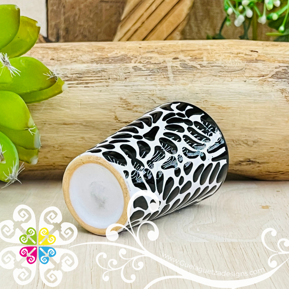 Single Black Talavera Tequilero Shot - Talavera Kitchen