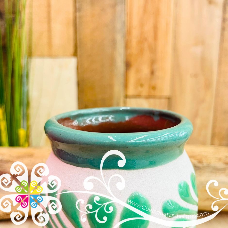 Set of Teal Espiga Plumeado Cantarito Cup - Set Clay Cantarito