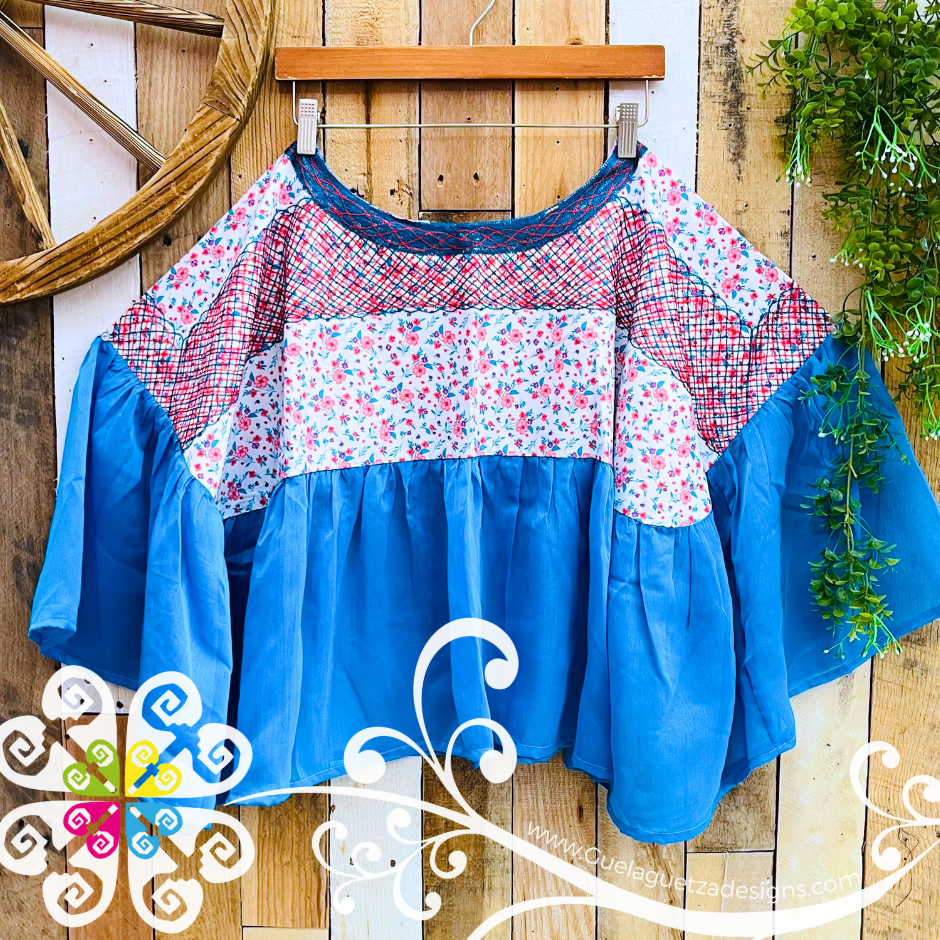 Mariposa Cadenilla Tehuana Top - Double Embroider
