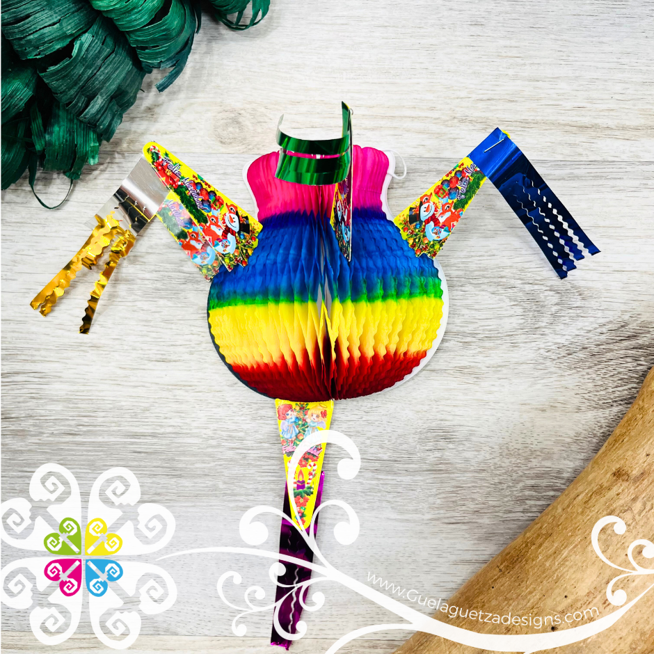 Set of 6 Piñata Ornaments - Mexican Ornaments