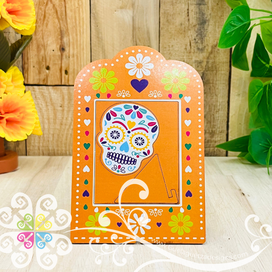 Mini Dia de los Muertos Picture Frame - Day of the Dead Ofrenda Decor