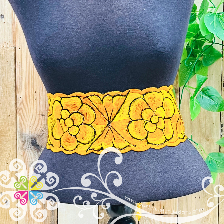 Solid Chiapas Embroider Belt - Women Belt