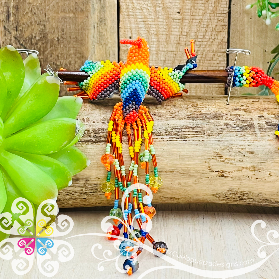 Hummingbird Beaded Hair Brooch