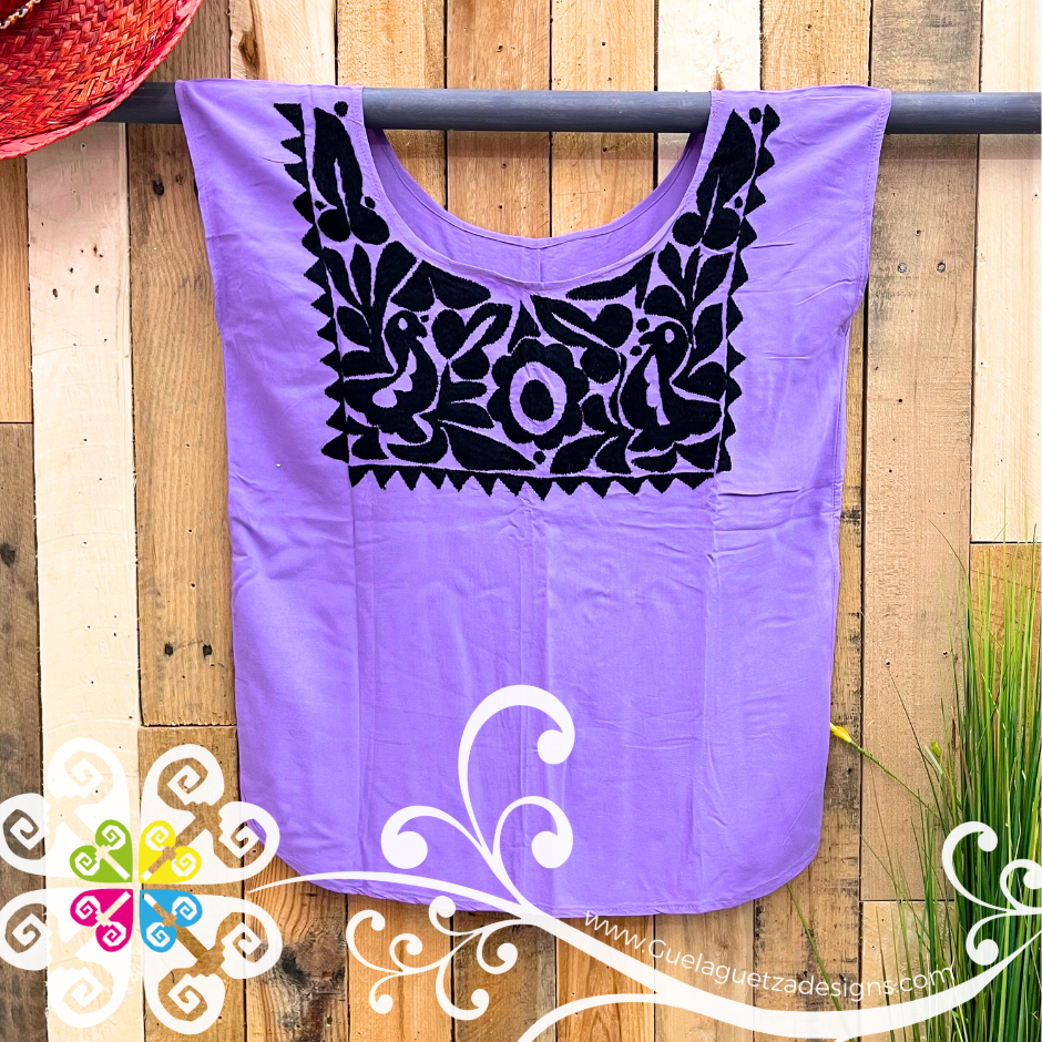 Pajaros Cuadro Embroider Top - Blusa Sencilla