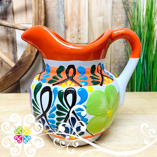 Orange Small Engobe Clay Pitcher - Jarro