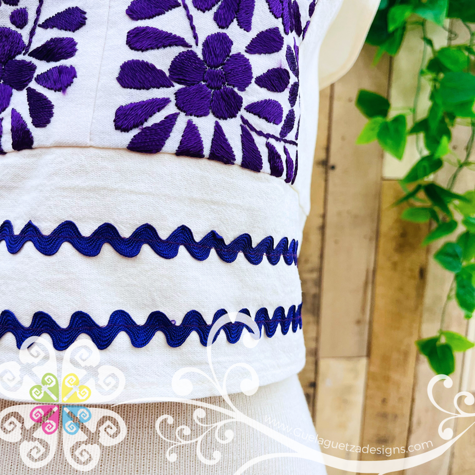 Purple Paloma Crop Top - Short Flutter Sleeve - Women's Top