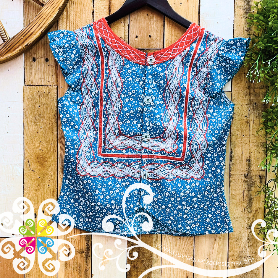Small Cadenilla Tehuana Lupita Top - Double Embroider