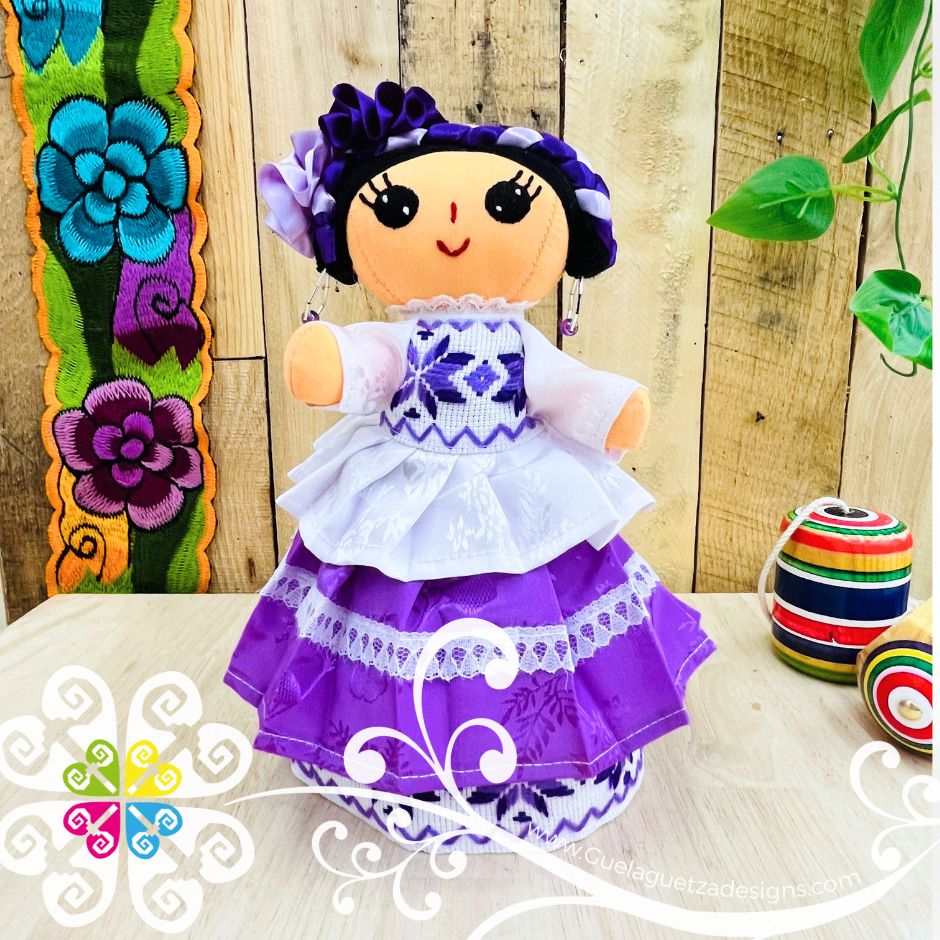 Purple Maria Mexican Otomi Doll - Fina