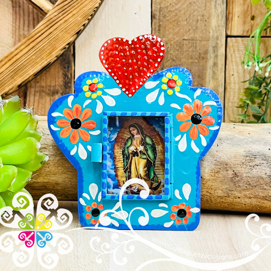 Medium Virgen De Guadalupe Nicho Frame - Hojalata San Miguel Collection