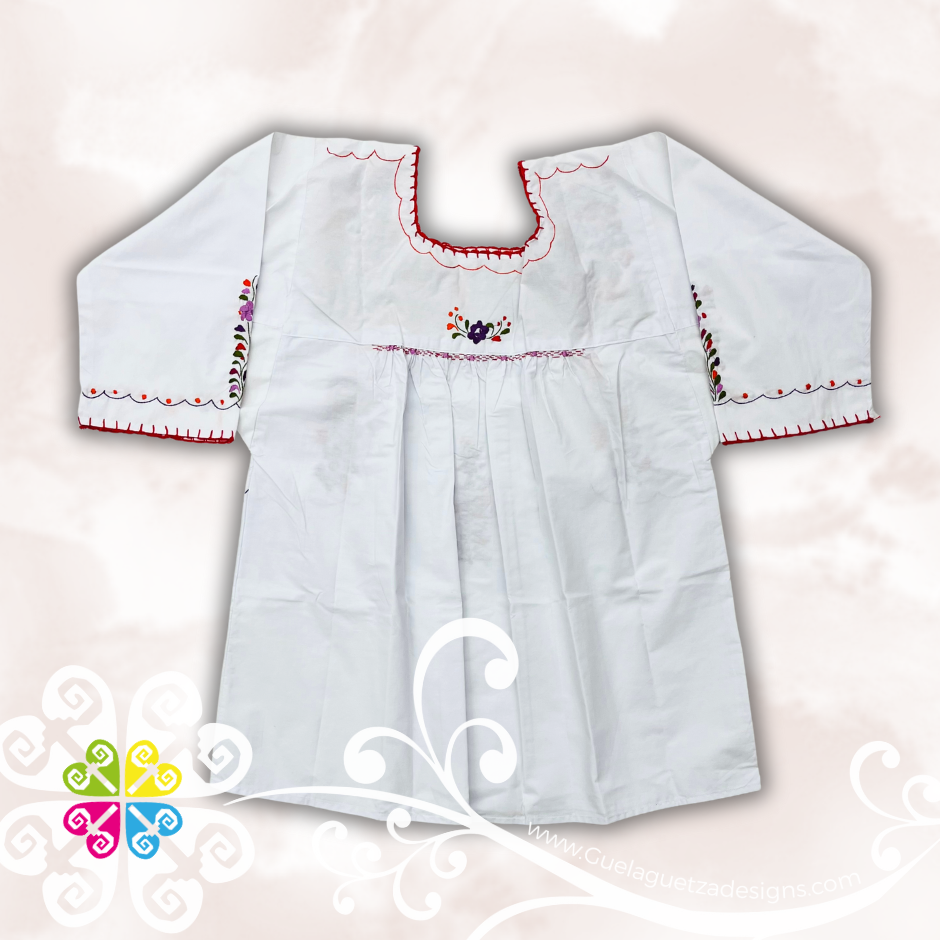 Large Blusa San Antonino Sencilla- 3/4 Sleeve - Embroider Women Top