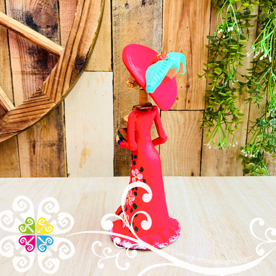 Small Catrina Elegante Clay Catrina - Michoacan Clay Home