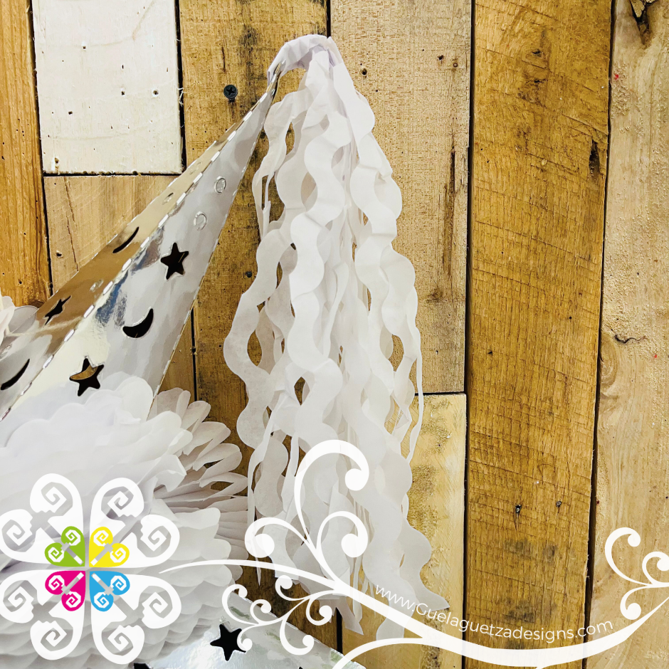 Medium White Fiesta Piñata - Mexican Fiesta Decor