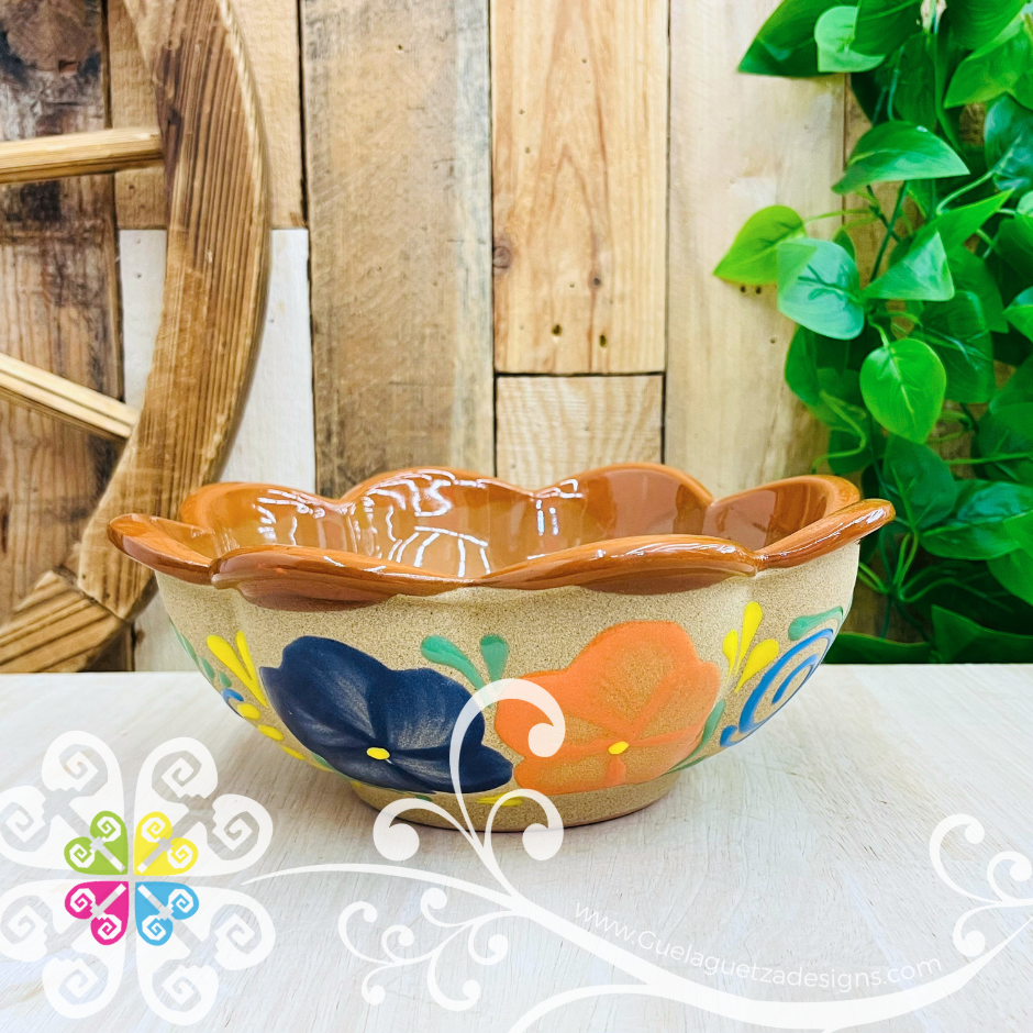 Small Frutero de Barro Flowers - Mexican Kitchen