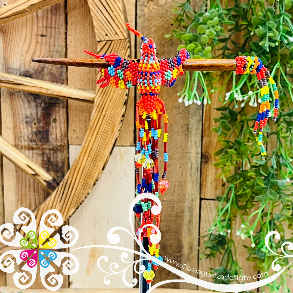 Hummingbird Beaded Hair Brooch