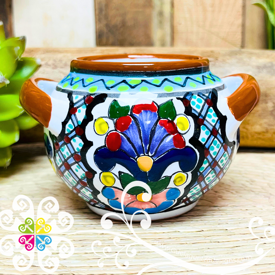 Medium Multicolor Talavera Sugar Bowl - Talavera Azucarera - Talavera Kitchen