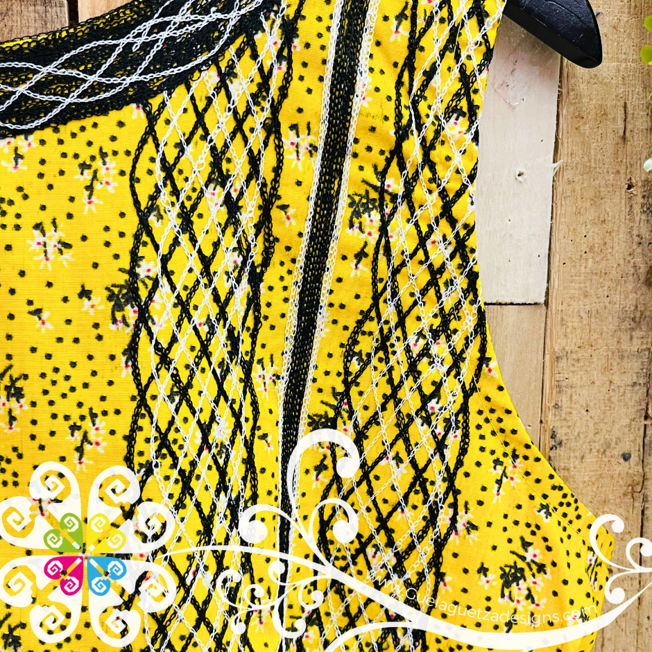 Large Cadenilla Tehuana Fabi Top - Double Embroider