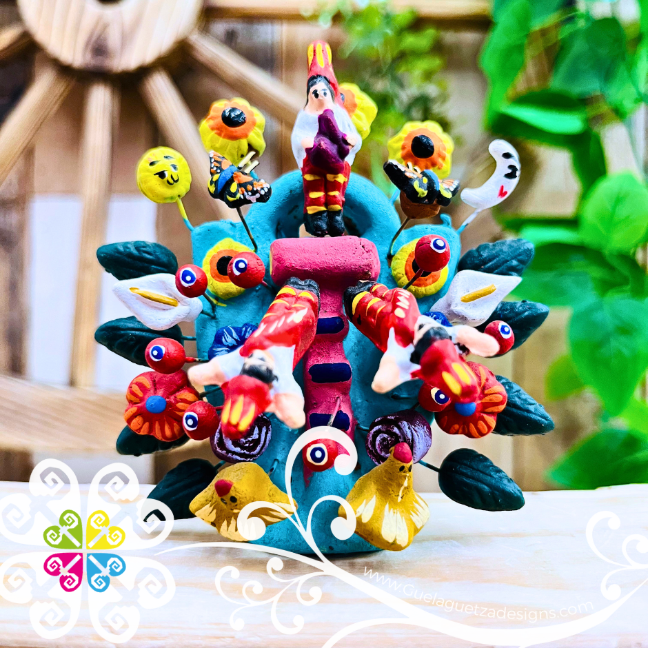 Mini Arbol Pintado Home Decor - Barro Metepec