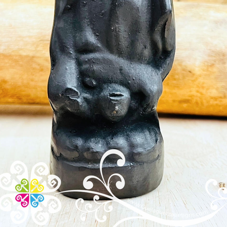Small Virgen Guadalupe Statue - Barro Negro Oaxaca