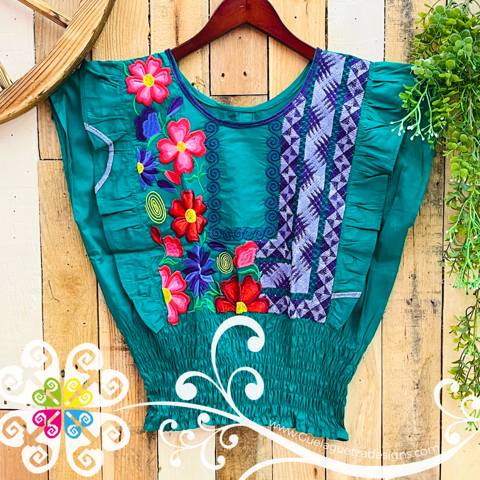 Tehuana Floral Crop Top - Women Tops