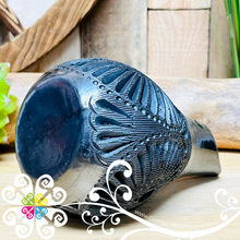 Medium Angled Black Clay Vase - Barro Negro Oaxaca