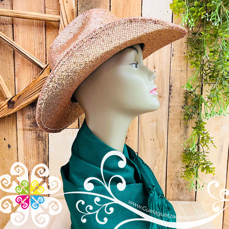Rose Gold Glitter Cowboy Hat - Unisex Hat